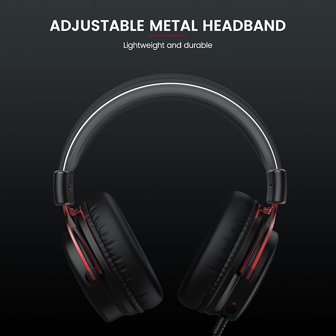 EKSA E900 Gaming Headset with Microphone - PC Headset with Detachable Noise Canceling Mic, 3D Surround Sound, Wired Headphone for PS4, PS5, Xbox, Computer, Laptop, Switch, Handheld (3.5MM Jack)