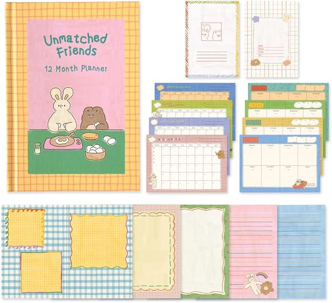 Monolike Hardcover Unmatched Friends Diary, 01. Yellow - Academic Planner Weekly & Monthly Planner