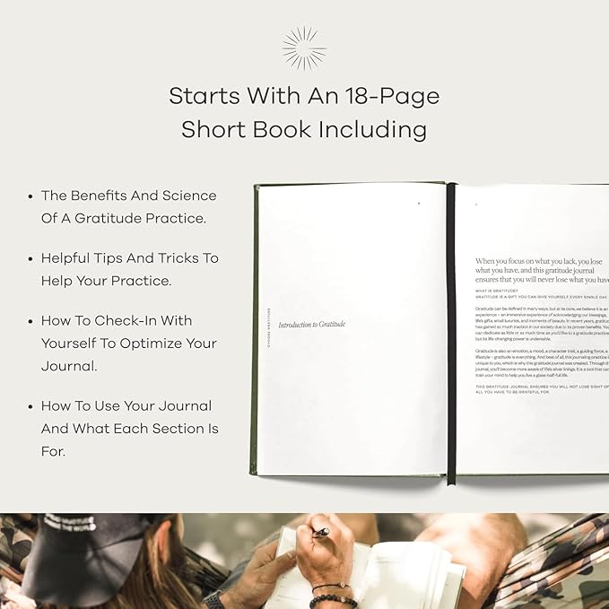 Gratitude Gifted 5-Minute Guided Gratitude Journal – Daily 180 Prompts, Self-Care & Mindfulness, Leather Hardcover, Undated to Foster Happiness, Wellness, Positivity for Men & Women