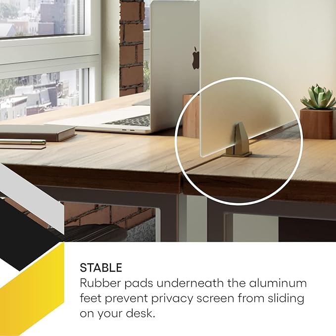 OBEX Acrylic Free Standing Screen, Divider for Desk Privacy Home & Office Partitions for Table Top Workstation, Portable Cubicle Panel for Work, 24" x 72", Clear