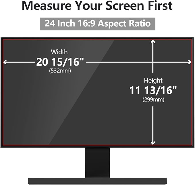 [5 Pack] 24 Inch Computer Privacy Screen Protector for 16:9 Widescreen Monitors-Anti-Glare & Blue Light Filter,Anti-Spy Film,Reduces Eye Strain (Fits Most Desktop Screens)