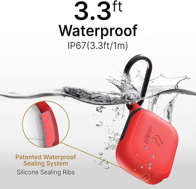 Catalyst Waterproof Case for AirPods Pro 2nd Generation and AirPods Pro 1st Generation - Wireless and USB-C Charging Compatible, One Piece Design, High Drop Protection Case with Carabiner