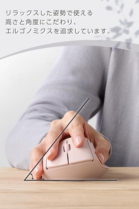 ELECOM Shellpha Bluetooth Wireless Mouse, Silent Click, Ergonomic 5 Programmable Buttons, Connect Up to 3 Devices, 2.4GHz USB Multi-Device Connection, 2000 DPI, PC Laptop Mac Mouse (Pink)