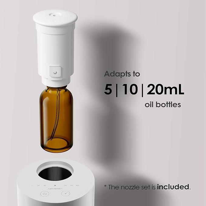 Waterless Diffuser for Essential Oil, Battery Operated Nebulizer, 0.7 Fl.Oz./ 20mL Capacity, Mini Scent Air Machine, 3 Countdown Timers & Mist Levels for Home, Room, Car, Office - AN6 Yogurt