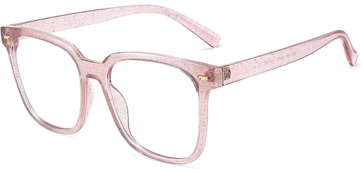 PANNER Oversized Square Blue Light Blocking Glasses for Women Men Anti Glare Reduce Eyestrain Computer Glasses