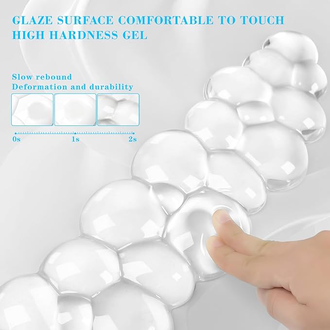 Gel Cloud Keyboard and Mouse Wrist Rest, Cute Wrist Support and Arm Support Keyboard Rest for Keyboard and Mouse Typing Pain Relief，Suitable for Office/Computer/Laptop/Gaming（White）