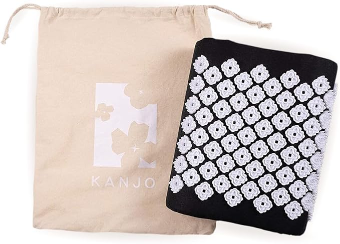 Kanjo Acupressure Cushion | Memory Foam Acupressure Pillow for Back and Sciatica Pain | 100% Cotton Linen Cover