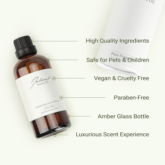 JCLOUD Verdant Veil Hotel Diffuser Oil, Luxury Diffuser Oils Scents for Home, Natural Essential Oils for Cold-Air & Ultrasonic Diffuser Aromatherapy, Long Lasting Home Fragrance – 3.38 Fl Oz, 100mL