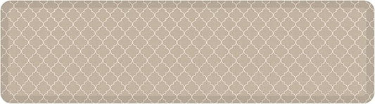 NewLife by GelPro Anti-Fatigue Designer Comfort Kitchen Floor Mat, 20x72, Trellis Khaki Stain Resistant Surface with 3/4” Thick Ergo-Foam Core for Health and Wellness
