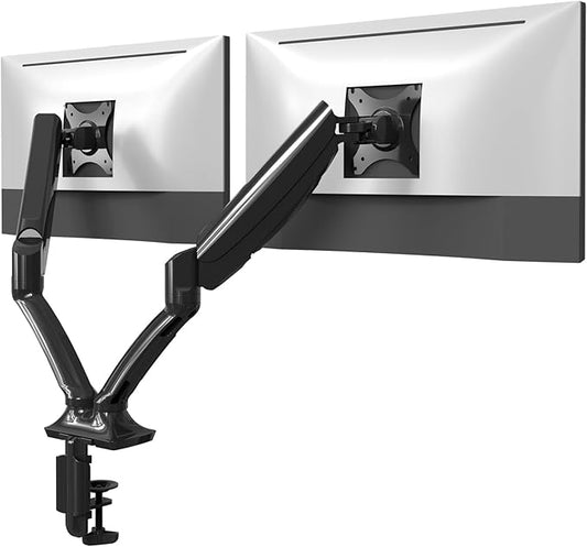 FlexiSpot Dual Monitor Stand for Desk Adjustable Spring Monitor Arm Desk Mount Hold up to 3.3 to 11lbs Vesa Dual Monitor Mount with C Clamp for 10 to 27 Inch Computer Screens