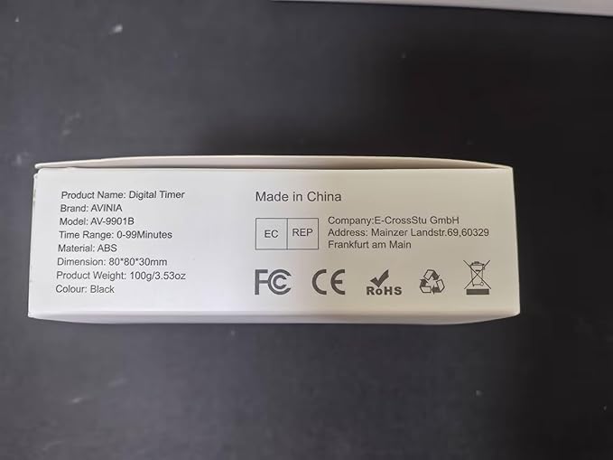 AVINIA Fabric Digital Kitchen Timer, Rechargeable with Large LED Display 0-99Mins, Magnetic Countdown Timers for Home Classroom Office Fitness Grey