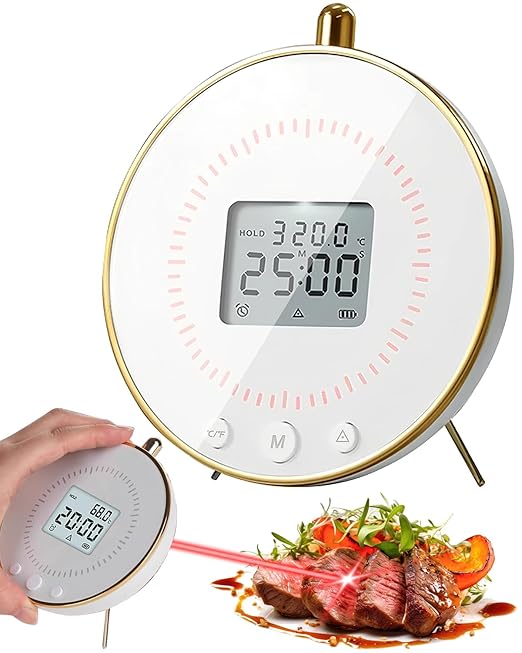 Digital Kitchen Timer with Infrared Thermometer, Large LED Display Magnetic Countdown Count-Up Timer for Classroom Cooking Baking Studying Teaching