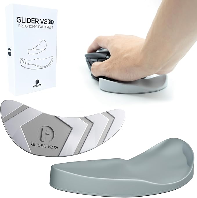 Glider V3 2025 - The Original Ergonomic Gliding Palm Rest, Sliding Wrist Pad That Moves with Your Mouse, Physician Designed for Carpal Tunnel Syndrome, Lightweight Wrist Rest (Gray)