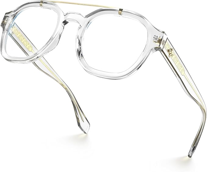 VISOONE Retro Round Anti Eyestrain Metal Medium Eyewear Blue Light Blocking Glasses for Computer Gaming Women Man SANFORD