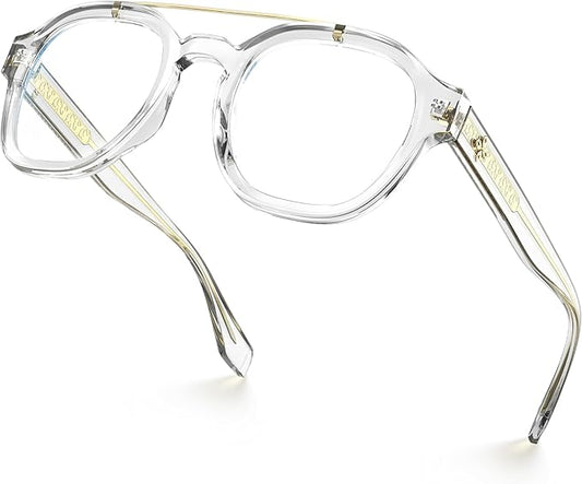 VISOONE Retro Round Anti Eyestrain Metal Medium Eyewear Blue Light Blocking Glasses for Computer Gaming Women Man SANFORD