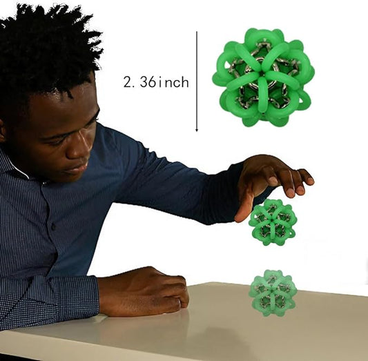 Fidget Toys Adults, Skin Picking Stress Ball Toys, Help Relieve Stress and Anxiety, Calming, Handmade Knitting, Portable Design ADHD Autism Stress Relief Gifts (Glow in The Dark), Small, Green