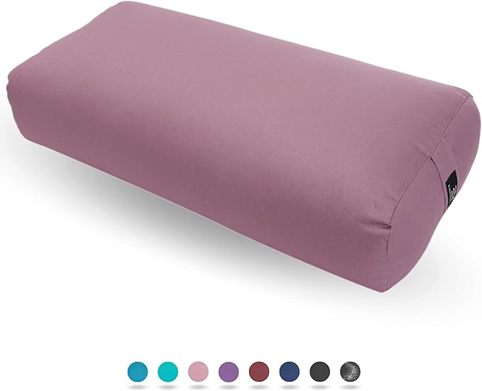 Everyday Yoga Premium Bolster, Meditation Pillow, Super Soft & Lightweight with Carry Handle - Firm Support for Restorative Yoga, Multi-color