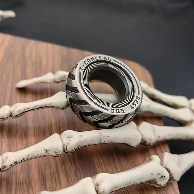 EDC Fidget Sliders Fidget Toys Stress Relief for Adults Magnetic Metal ADHD Casual Fidget Rings Haptic Coin Blocks (Tire-Upgrade)