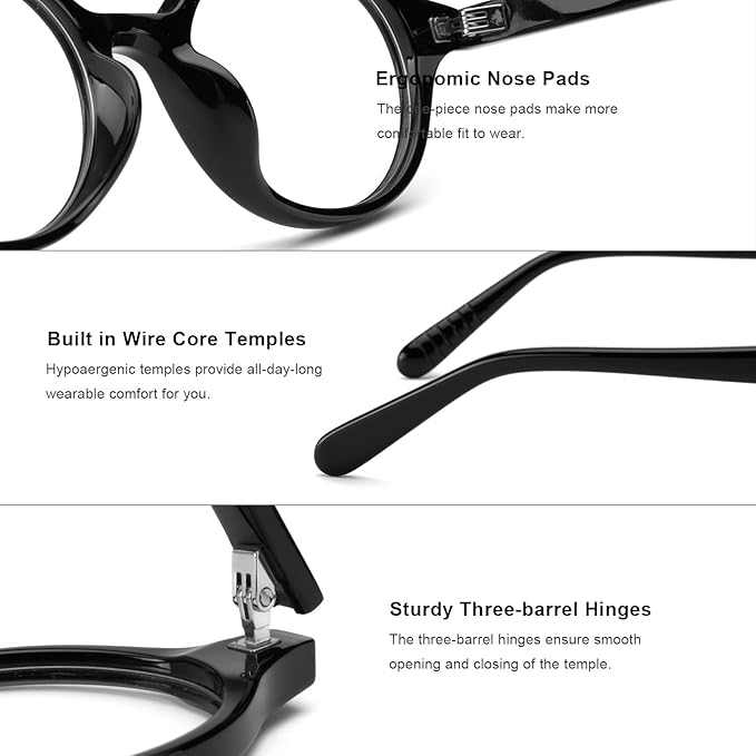 Acetate Reading Glasses for Women Men Eyeglasses Blue Light Readers for Women/Men, Computer Eye Glasses, Cheaters