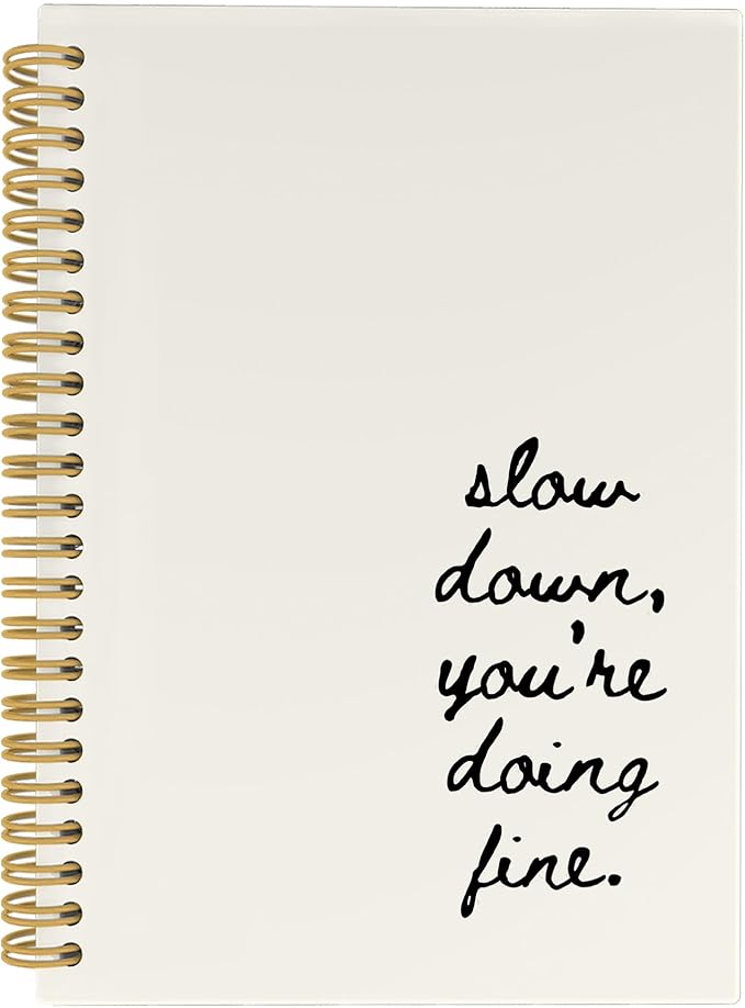 CUANFDDSF Inspirational Notebook, Positive Affirmation Journal Notebooks, Motivational Quote Journals for Writing,Writing Pads， Slow Down You're Doing Fine Hardcover Spiral Notebook 5.5x8.3 Inch