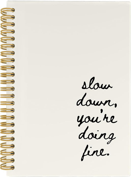 CUANFDDSF Inspirational Notebook, Positive Affirmation Journal Notebooks, Motivational Quote Journals for Writing,Writing Pads， Slow Down You're Doing Fine Hardcover Spiral Notebook 5.5x8.3 Inch