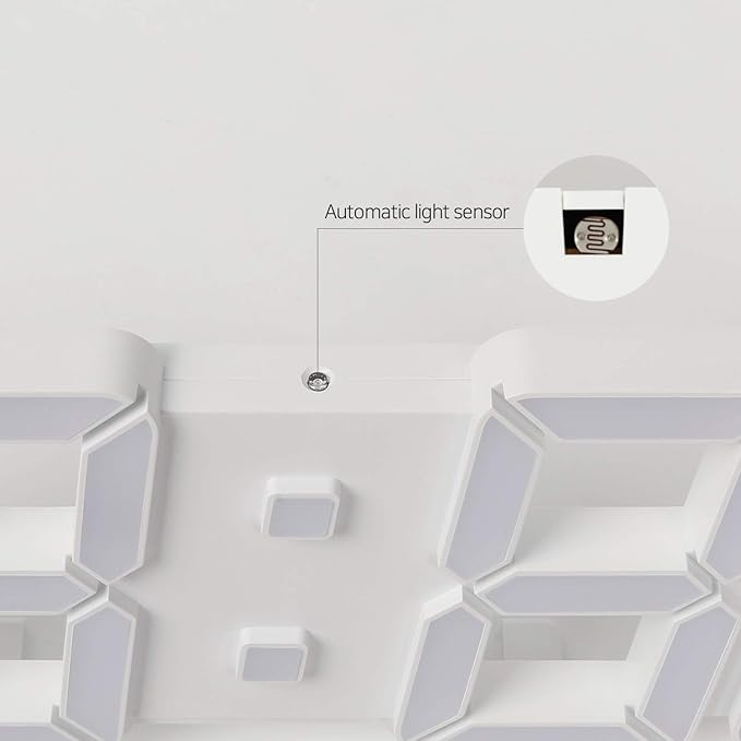 mooas 3D Pure Slim L LED Clock, Multi-Function LED Digital Clock (Calendar, Alarm, Temperature) (15.4" Slim L White Wall Clock with Remote Control)