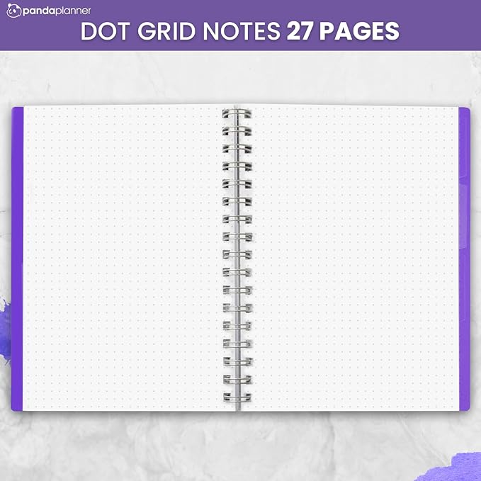 Panda Planner 2025-2026 Undated Weekly Planner – Spiral Notebook 5.75" x 8.25" with 52 Weeks, Habit Tracker & Weekly To-Do Lists – Academic Planner & Productivity Organizer for Home, Office & School (Purple)