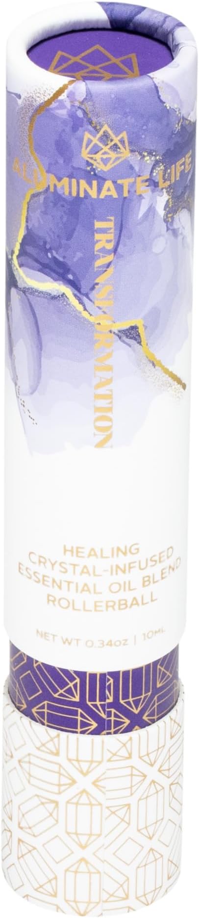 Essential Oil Rollerballs, .34 OZ, Transformation - Amethyst Crystal Infused - Scents of Jasmine, Bergamot, Vanilla, & Cedar - Aromatherapy Roll On Oils, Skin Care, Massage