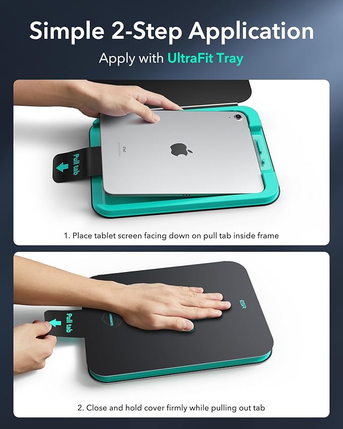 ESR 2 Pack Armorite Screen Protector for iPad Air 13 Inch M3/M2 (2025/2024), 9H Hardness Tempered Glass Film with UltraFit Tray, Military Grade Protection, HD Clarity, Dust and Bubble Free