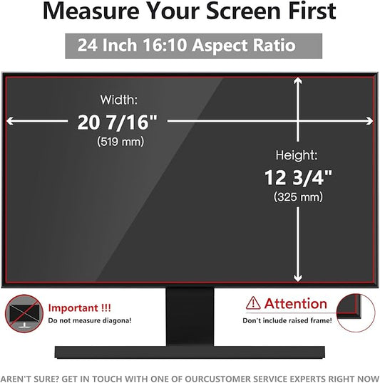 24 Inch Computer Privacy Screen Shield [2 Pack] for 16:10 Widescreen Desktop Monitor - Anti-Glare Blue Light Privacy Filter and Anti Spy Privacy Screen Protector Film