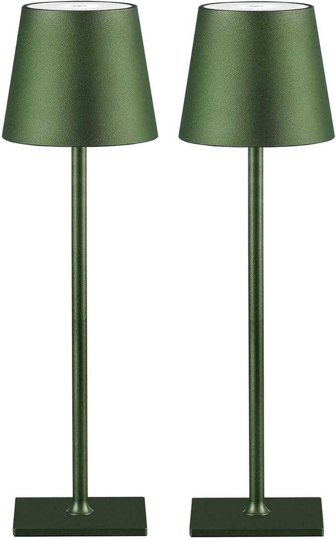 2 Pack Cordless Table Lamps, 3 Colors Stepless Dimming, 5000mAh Rechargeable Battery LED Desk Lamp for Bedroom/Couple Dinner/Desk/Cafe/Dining Room/Terrace