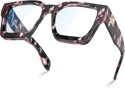 VISOONE Blue Light Blocking Glasses with TR90 Rectangle Frame and Chic Preppy Look for Women Men RIVER
