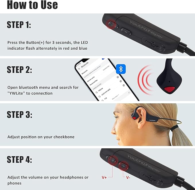 Bone Conduction Headphones Bluetooth, Wireless Open-Ear Headset with Microphones,Titanium Lightweight Sweat Resistant, Answer Phone Call Sports Earphones for Running Hiking Bicycling