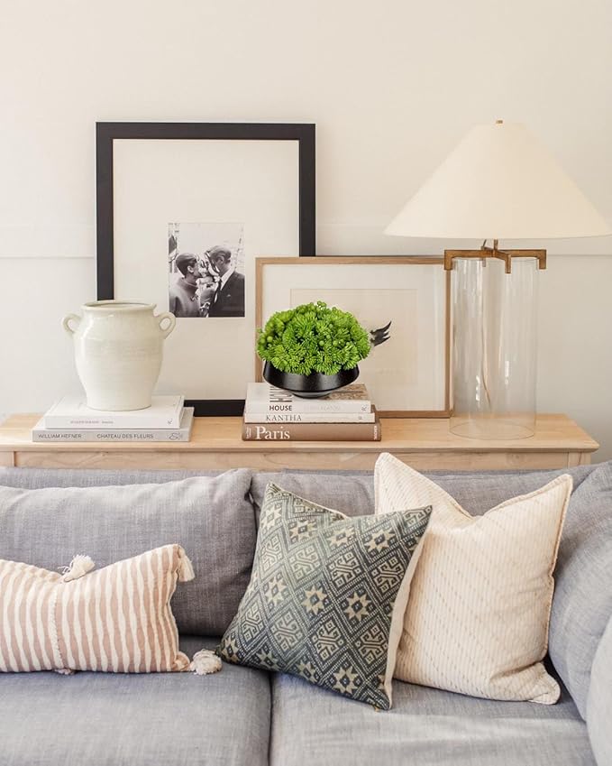 Briful Succulents Plants Artificial in Ceramic Pots Fake Succulent Arrangement with Black Bowl Planter Large Faux Succulent Plants for Home Bathroom Shelf Desk Table Indoor Decor