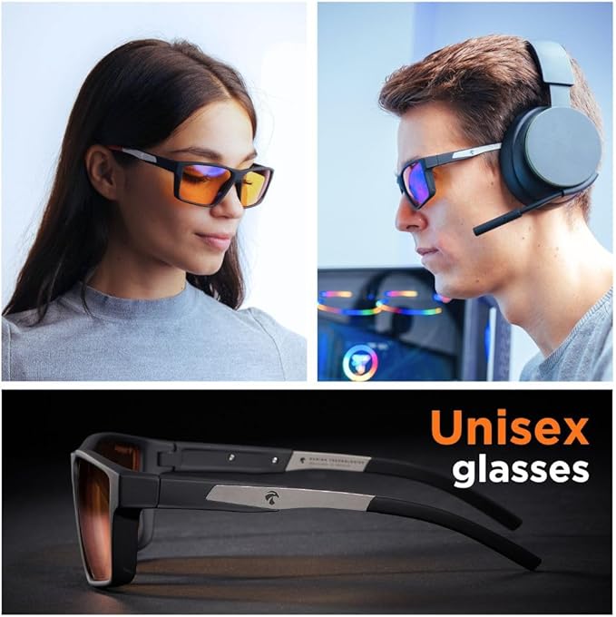 Horus X - Gaming Glasses | Blue Light Blocking Computer Screen Glasses | Anti Fatigue & Eyestrain for Men and Women