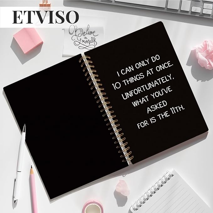 Funny Office Supplies Notebook, Work Notebooks for Note Taking, Work Journal for Women Men Coworkers, I Can Do 10 Things at Once Funny Hardcover Spiral Notebooks 5.5x8.3 Inch