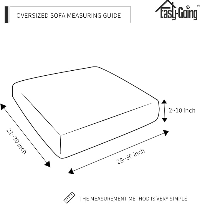 Easy-Going 100% Waterproof Chair Oversized Sofa Seat Cushion Slipcovers Couch Cushion Cover Stretch Furniture Protector for Kids, Pets (3-Piece Oversized Sofa Cushion, Chocolate)