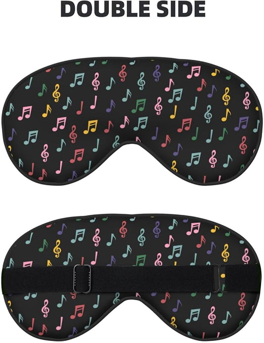 Sleep Eye Mask Colorful Music Notes Sleep Mask for Women Men Comfortable Eye Mask with Adjustable Strap Soft Eye Cover Blindfold for Travel Yoga Nap Shift Work