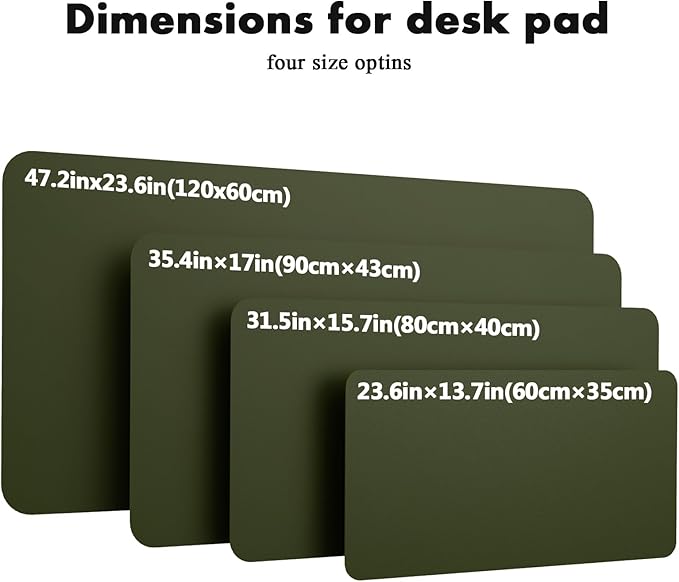 YSAGi Double-Sided Desk Pad, 23.6"x13.7" Leather Desk Mat, Eco Cork Desk Pad Protector, Large Mouse Pad for Desk, Waterproof Desk Blotter Pad, Desk Writing Pad for Office Work/Home(Dark Green/Cork)