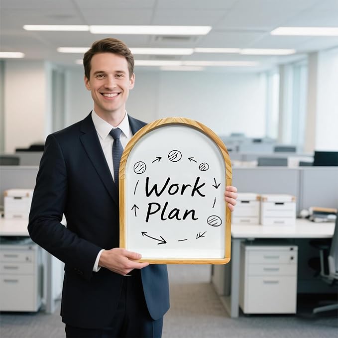 Curved Whiteboard, Dry Erase Board, Holiday Gift, Pine Frame, Wall Mounted, with Four Magnets and Writing Pens, Easy to Erase, Writing Board, Home, School