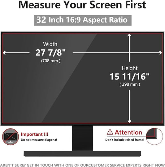32 Inch Computer Privacy Screen Shield [2 Pack] for 16:9 Widescreen Desktop Monitor - Anti-Glare Blue Light Privacy Filter and Anti Spy Privacy Screen Protector Film