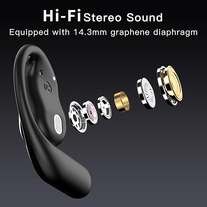 Wireless Earbuds Bluetooth Earbuds Built-in Mic with Ear Hooks 50H Playtime Ear Buds LED Display Charging Case Waterproof Design for Running Fitness