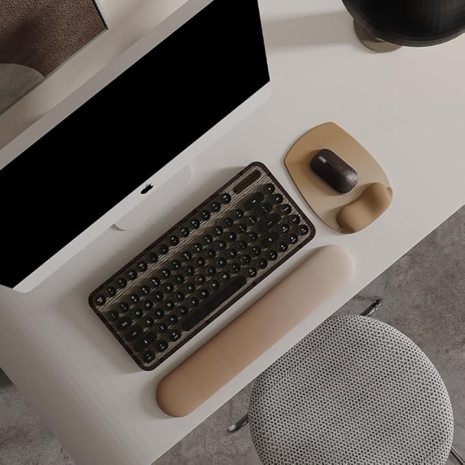 ErgoFlow Gel Wrist Rest Mouse Pad - Ergonomic Cushion for Desk, Cute Aesthetic Computer Decor for Women; Small Mousepad Mat&Laptop Pads - Office Home Support & Ergo Accessories Supplies(02Mocha Sand)