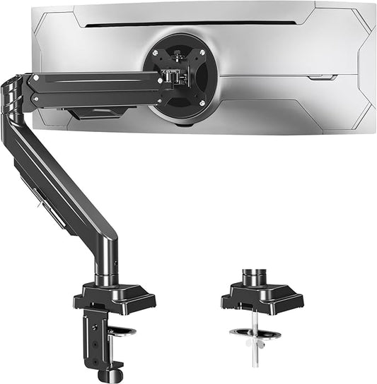 Single Monitor Mount for Max 43", Premium Monitor Arm Hold up 2.2-33lbs Ultrawide Computer Screens, Full Motion Gas Spring Heavy Duty Desk Mount Adjustable VESA Mount 75x75/100x100mm