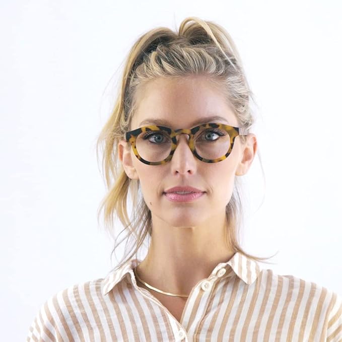 Peepers by PeeperSpecs Oprah's Favorite Women's Round Stardust Blue Light Blocking Reading Glasses