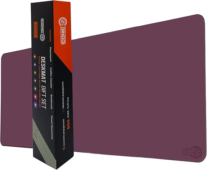 Iconic Pro Solo Trading Card Game Mat | 24"x14" | Carrying Tube Included | Non-Slip Base (40”x16”, Gift MAT -MAHAGANY)