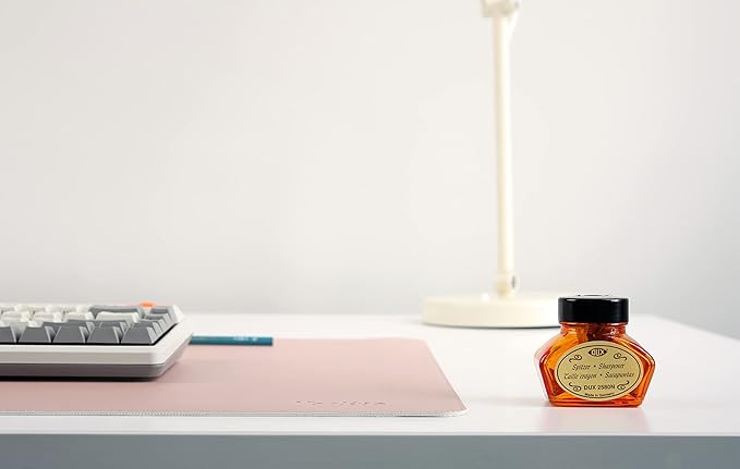 DeskPaw Dual-Sided Leather Desk Pad,Blotter for Laptop Computer,Mouse Pad,Writing,Drawing,Arts and Craft Mat (Pink/Silver, 17x35”)