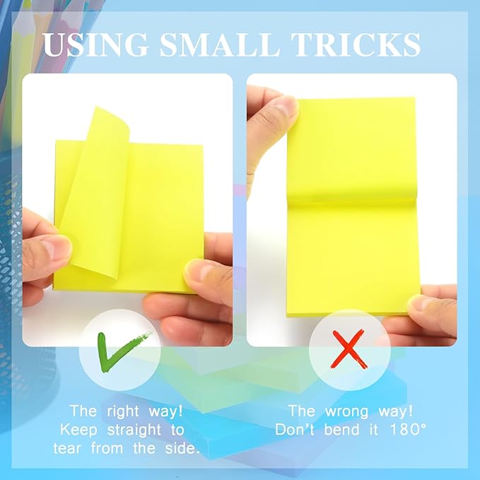 Early Buy 16 Pads Sticky Notes 8 Bright Color Self-Stick Notes 3 in x 3 in, 60 Sheets/Pad