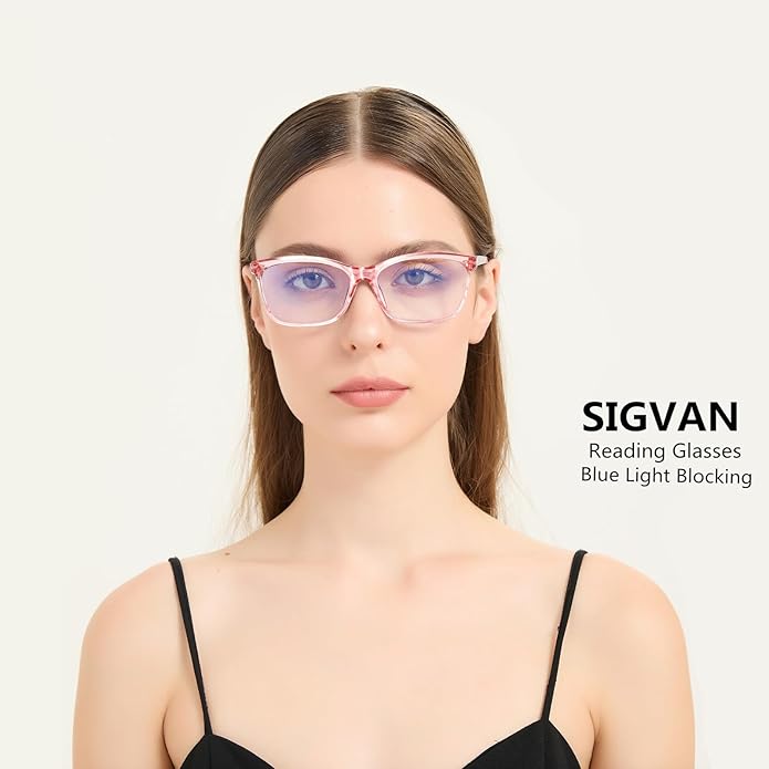SIGVAN Ladies Reading Glasses Blue Light Blocking Spring Hinge Fashion Pattern Print Eyeglasses for Women