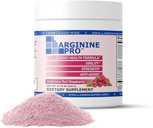 L-ARGININE PRO | L-arginine Supplement Powder | 5,500mg of L-arginine Plus 1,100mg L-Citrulline (Raspberry, 3 Jars)